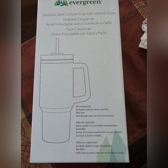 Evergreen Stainless Steel Pink Tumbler with Gold Text, 40 oz - Picture 2 of 7